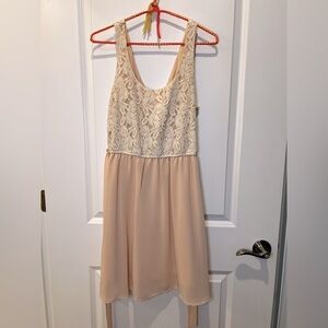 Forever 21 Womens Sleeveless Pastel Pink Floral Dress Size Medium